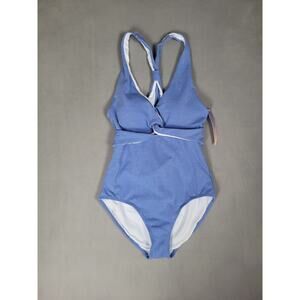 Molybell Womens One Piece Swimsuit Racerback Powder Blue Medium